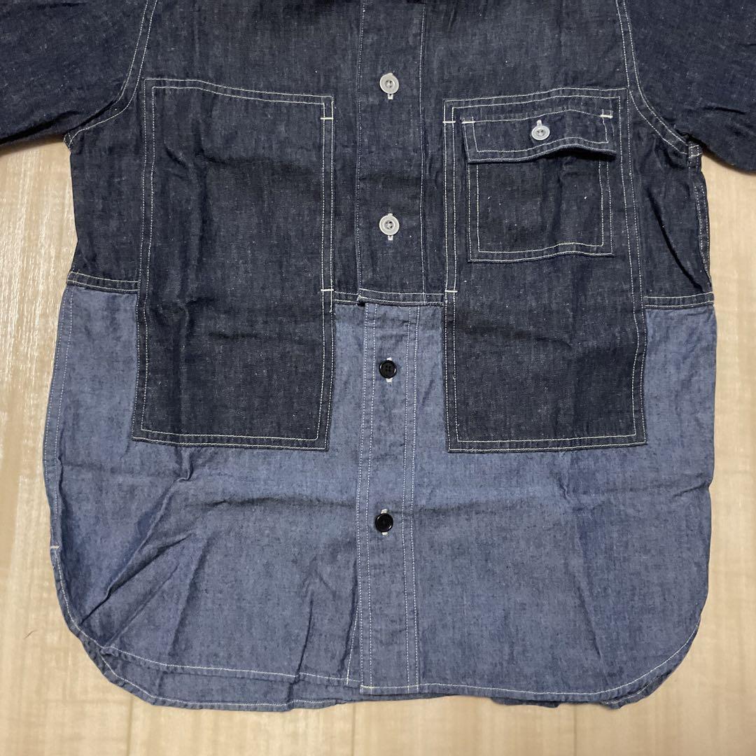 Nigel Cabourn Short Sleeve Utility Shirt Indigo Size 46 Used