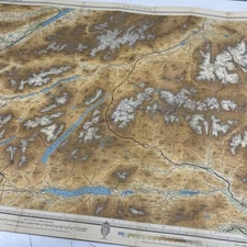 ORIGINAL VINTAGE Bartholomews Contour Map Scotland Cloth RAAF Atlas GRAMPIANS