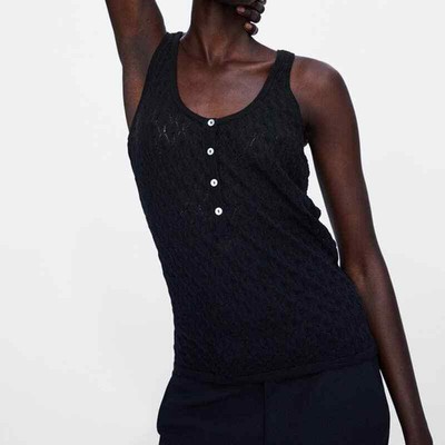 zara knit sleeveless top