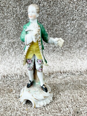 VINTAGE FRANZ WITTWER DEUTSCHES PORZELLAN DRESDEN SPITZE VIKTORIANISCHER MANN FIGUR