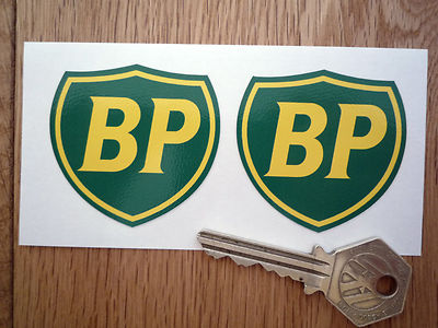 BP Coachline Shield Classic Car STICKERS 50mm Pair RACING Race Bike ...