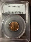 1956-D 1C RD Lincoln Cent  PCGS MS64 RD