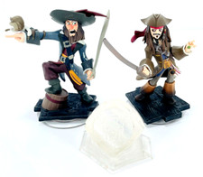Disney Infinity Pirates Of The Caribbean Barbossa, Jack W/ Crystal- Set Of 3