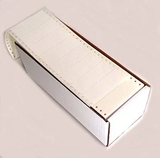 Linco White Pinfed Continuous, Pressure-Sensitive Labels, 3 1/2 x 15/16 ,   