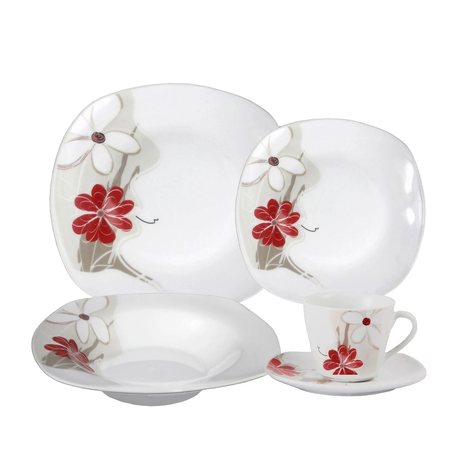 Vajilla Floral Marrón & serveware