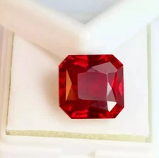 Flawless Natural Burmese Red Ruby Asscher Cut 47.10 Ct Loose Certified Gemstone