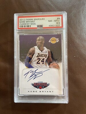 PSA NM-MT 8.5 2012 Panini Marquee Kobe Bryant On Card Autograph