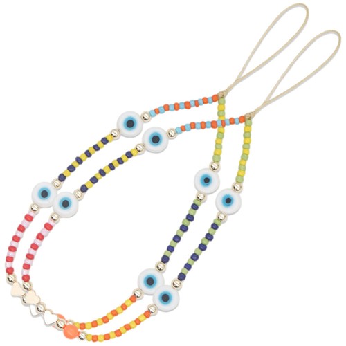 2pcs Phone Wrist Straps Evil Eye Cellphone Charms Beaded Phone Chain Phone - Zdjęcie 9 z 12