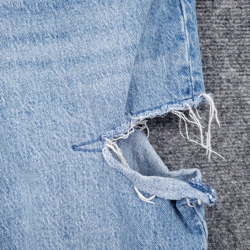 Abercrombie Fitch Jeans Womens 16 33 Blue The 90s Baggy Low Rise Straight Ripped - Picture 8 of 14