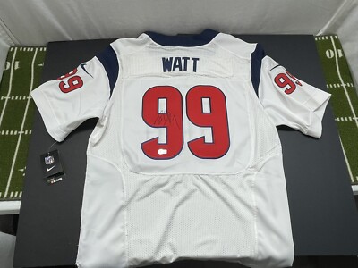 JJ WATT SIGNED HOUSTON TEXANS WHITE JERSEY BECKETT COA