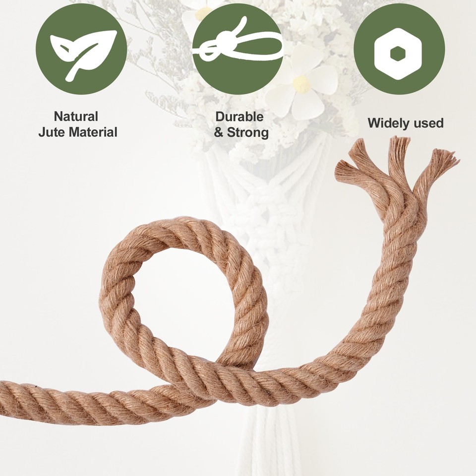 Natural Jute Rope – 1.26 Inch X 50 Ft For DIY, Gardening, Tug Of War & Crafts - View #4