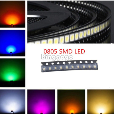 Red/Green/Blue/Yellow/White 5 Colors 0805 SMD SMT LED Light Super Bright LED NEW