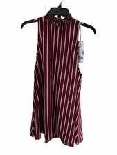 NWT Show Me Your Mumu Sleeveless Swing Top Womens Sz Med Red White Striped Shirt