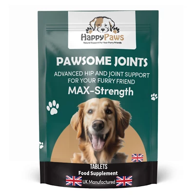 HAPPY PAWS Dog Joint Supplement Tablets - Senior Dog Hip And Joint Tablet Support And Care