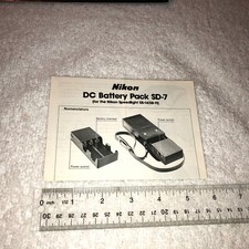  Exc  NIKON DC BATTERY PACK SD-7 OWNERS MANUAL/FLYER 4P
