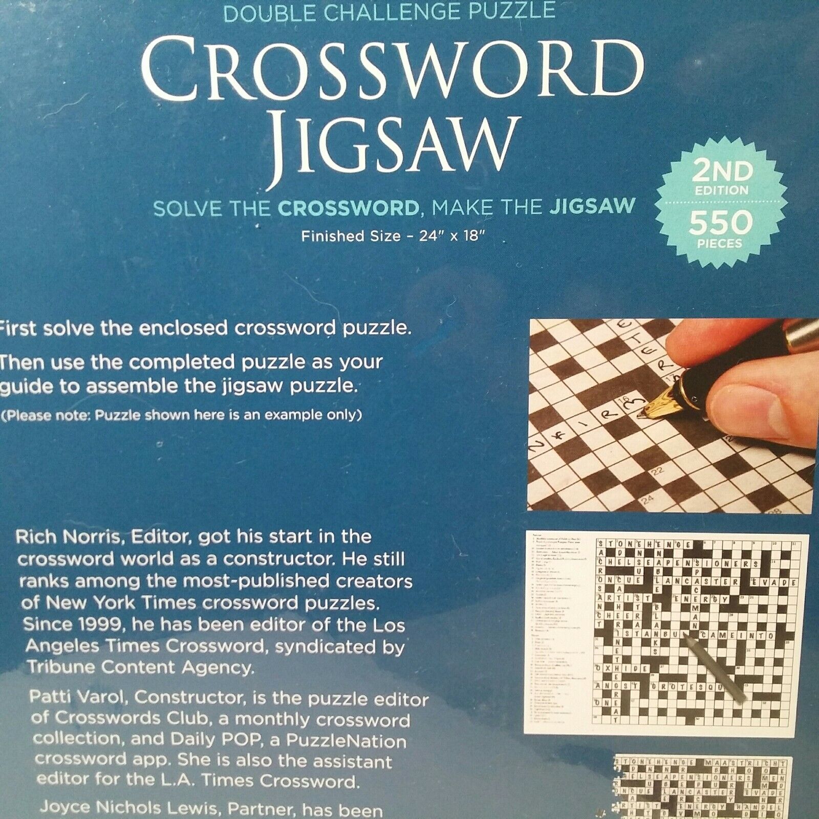 Crossword Jigsaw Puzzle by Farrar-Nichols 550 pieces size 24 x 18 New  Sealed