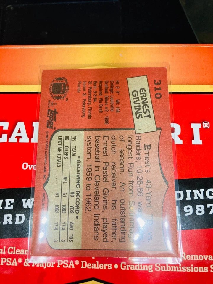 1987 Topps Football Card #310 Ernest Givins RC v444 NFL CARDS FOOTBALL - Image 2 of 2