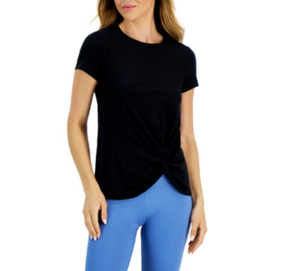 ID Ideology Women's Side-Knot T-Shirt Deep Black XS 6827