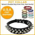 No Bite Pet Luxury Spikes & Studded Collar Faux Leather Adjustable for Dog Cat
