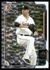 Justin Nicolino 2015 Bowman Prospects Silver Ice #BP93 Miami Marlins