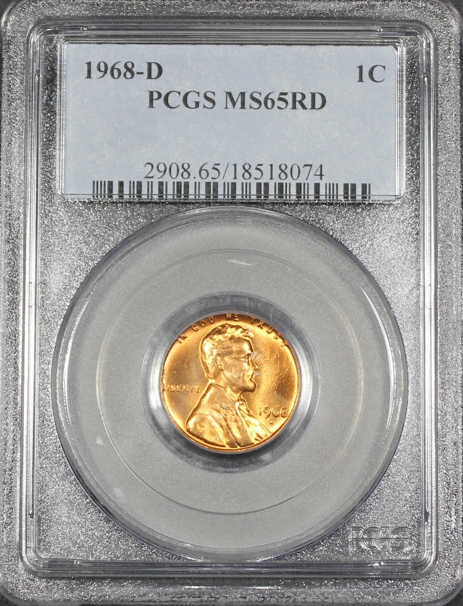 MS 65 Graded 1968 Lincoln Memorial Small Cents (1959-2008) for