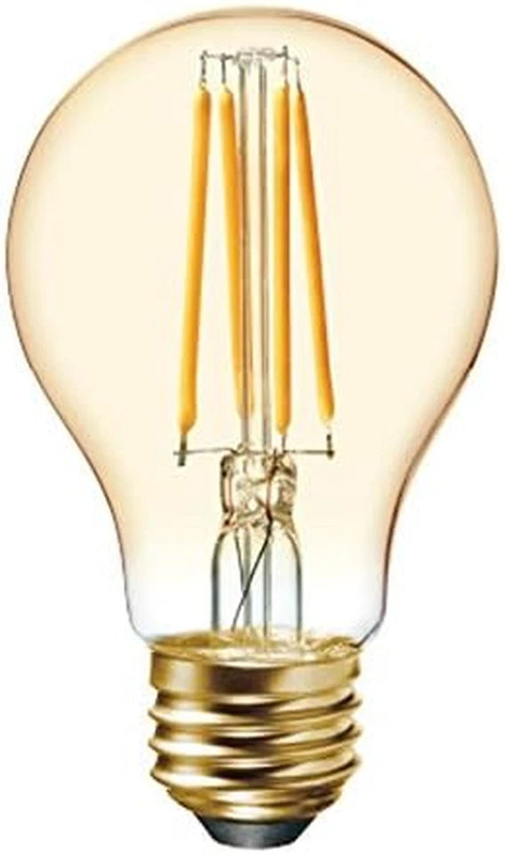 (2 Bulbs)  48556 Vinta Style, Amber Glass A19 LED Light Bulb, 60 Watt Equivalent - Image 2 of 4