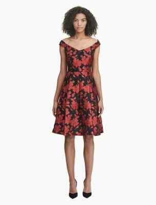 calvin klein red and black dress CODO Vintage Refashioned Cotton Polka Dot A-Line Dress Black White main image 1