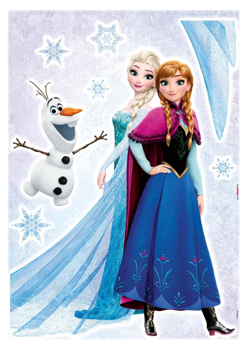 Disney Pegatinas Decorativas Pared Set 8 Frozen Elsa Anna Olaf Azul Vinilo