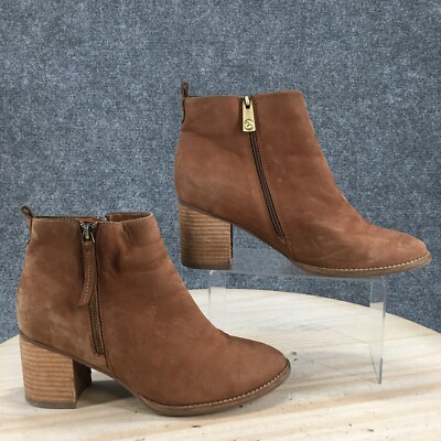 Blondo Waterproof Boots Womens 11 M Brown Leather Side Zip Heeled