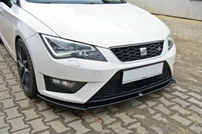 For Seat Leon Mk3 Cupra / FR Front Diffuser Diffusor Maxton Design Gloss Black