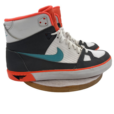 Nike Flight AC High Top Basketball Shoes Men s 12 White Gray Teal Orange Retro