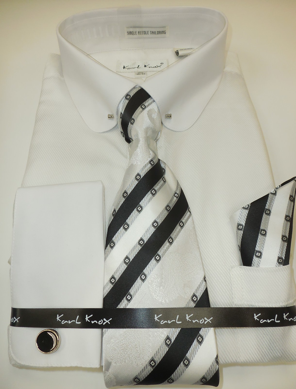 mens white dress shirt with collar bar