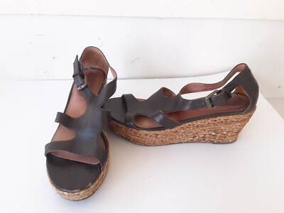 Corso Como Brown Wedge Strappy Sandals Size 8.5 