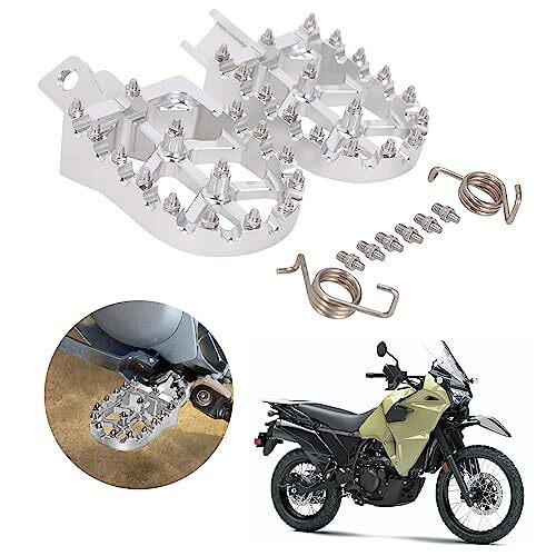 Foot Pegs Motorcycle FootPegs Footpedals CNC For KLR650 KLR 650 20112022 Silver eBay