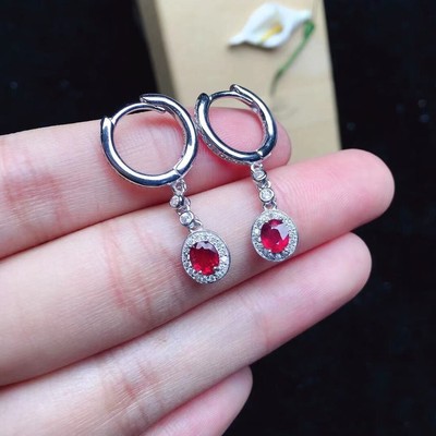 Ruby sterling best sale silver earrings