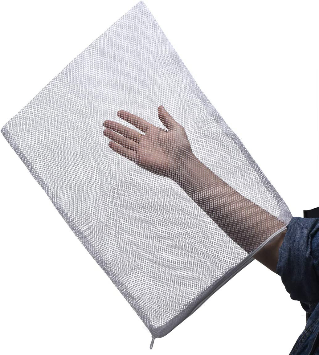 Large Filter Media Bags,Aquarium Mesh Bags with Plastic Zipper,White Net Bags fo
