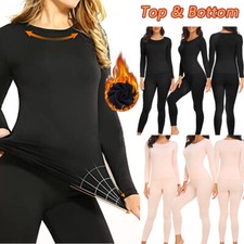 2PC Womens Base Layer Thermal Underwear Set Long Johns Top & Bottom Ultra Soft