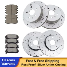 Front Rear Brake Rotors Disc Ceramic Pads for 2010-17 Chevy Equinox GMC Terrain