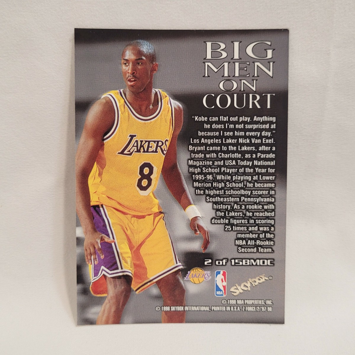 その他 1997-98 Skybox Z-Force Big Men on Court 1997 Skybox Z-Force Big Men On Court Kobe Bryant #2/15 BMOC