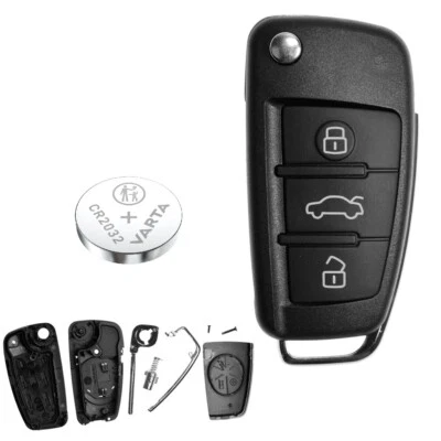 MT-KEY Klapp Schlüssel Gehäuse für Audi A1 8X A3 8P 8V A4 B7 A6 C6 TT 8J Q3 8U Q7 4L R8