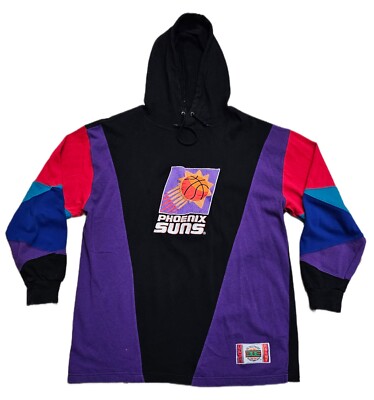 Vtg In The Paint NBA Phoenix Suns Basketball Gear Hoodie Colorblock 90s  Medium