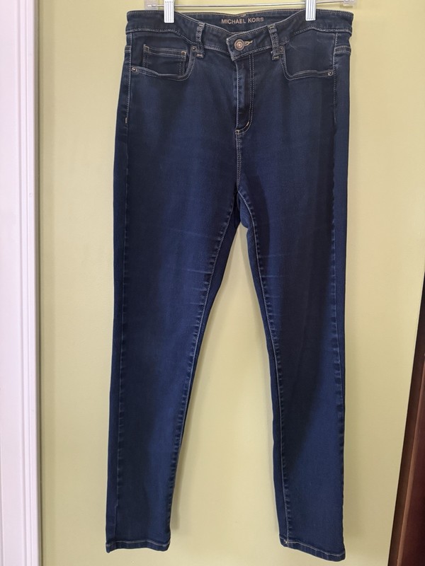 Michael Kors Women’s Dark Wash Skinny Jeans Slim Fit Blue Denim Size 12