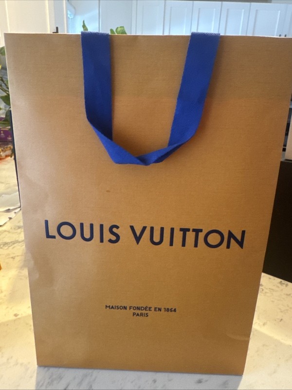 LOUIS VUITTON Authentic Empty Shopping Bag Paper Gift Bag 14"x10"x4.5" Designer