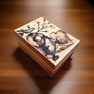 Reuge Wooden Music Box w/ Swiss Musical Movement - Brahms Lullaby