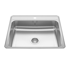 CSLA2522-8-1CBN Creemore 25-in LR x 22-in FB x 8-in DP Drop In Single Bowl 1-...