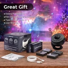 LED Galaxy Projector Starry Night Light Moon Star Sky Nebula Projection Lamp US