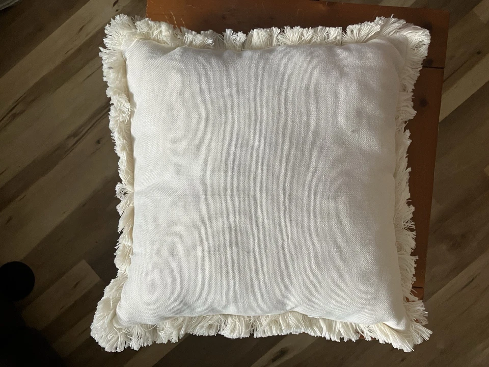 Almohada de diamante 16x16 arpillera suroeste almohada de acento flecos rústicos boho Foto 2 de 4