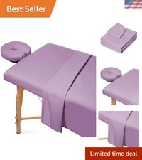 3-Piece Microfiber Massage Table Sheet Set - Facial Bed Cover - Includes Fla...