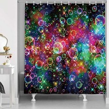 Dreamy Bubbles Fabric Shower Curtain Extra Long Curtains Bathroom Waterproof