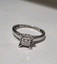 1 Ct Lab-Grown Diamond Solitaire Engagement Ring In Sterling Silver Size 7.5